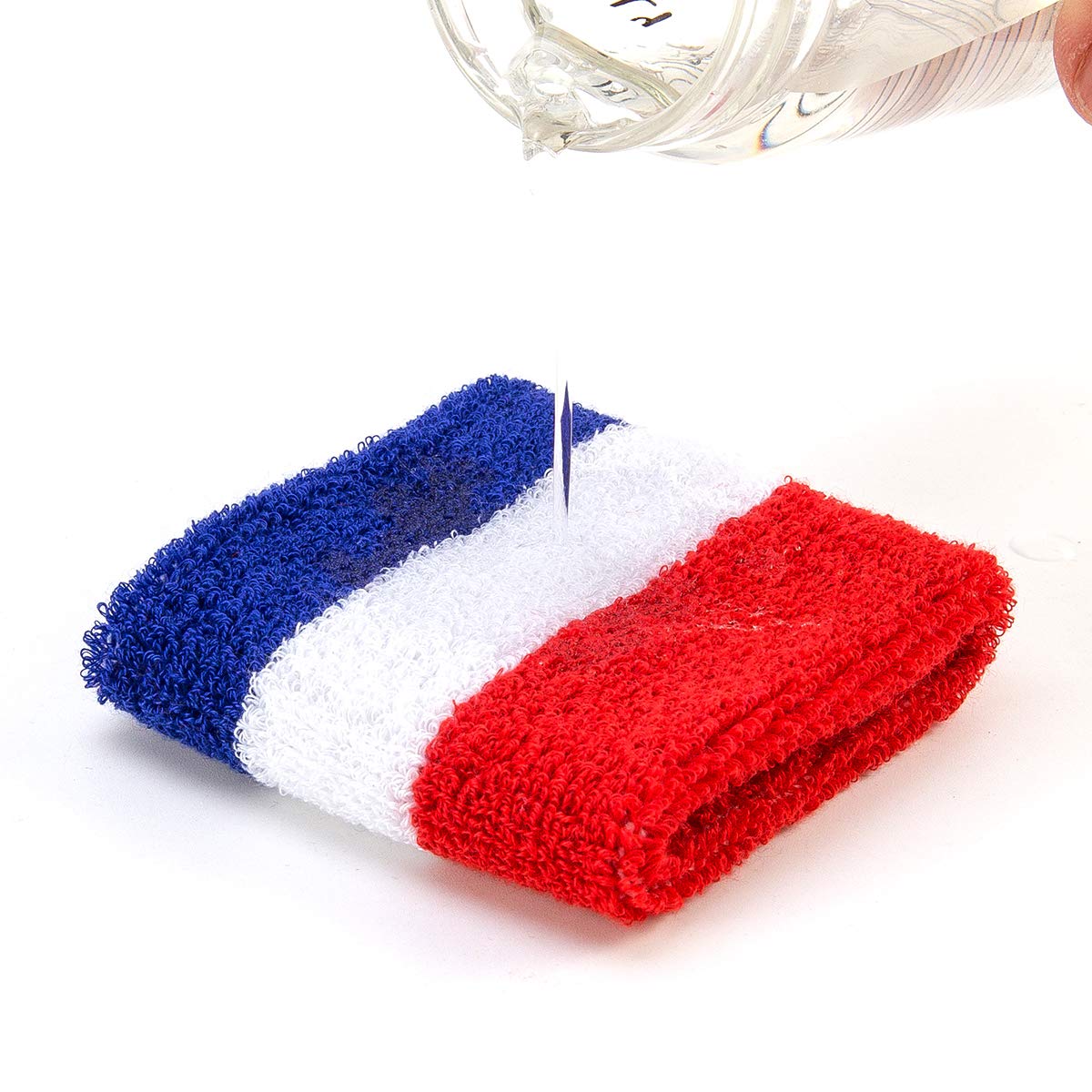 2 Sets Striped Sweatbands Set, 2 Pieces Sports Headband and 4 Pieces Wristbands, Colorful Striped American Flag Style for Men and Women