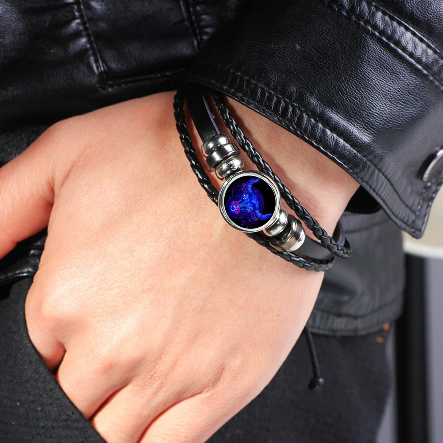 Zodiac Signs Spirit Bracelet Zodiac Bracelet for Women Men Adjustable 12 Constellation Bracelet Multilayer Zodiac Black Leather Bracelets Zodiac Sign Wrap Bracelet for Women Men Birthday Jewelry (Libra)