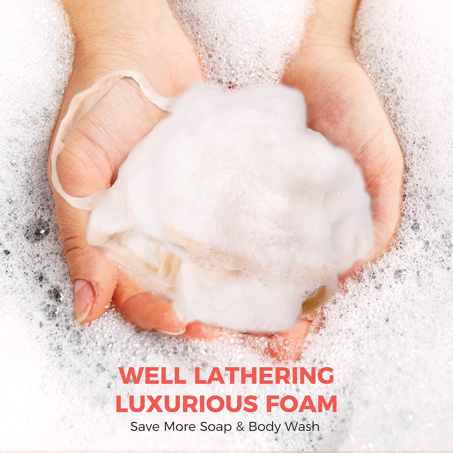 ZOMCHI Exfoliating Washcloth for Face and Body, Dual Function Wash Cloth with Soft and Rough Sides, Exfoliating Scrub Bath Towels, Washcloth with Loop (White, 3 Pack)