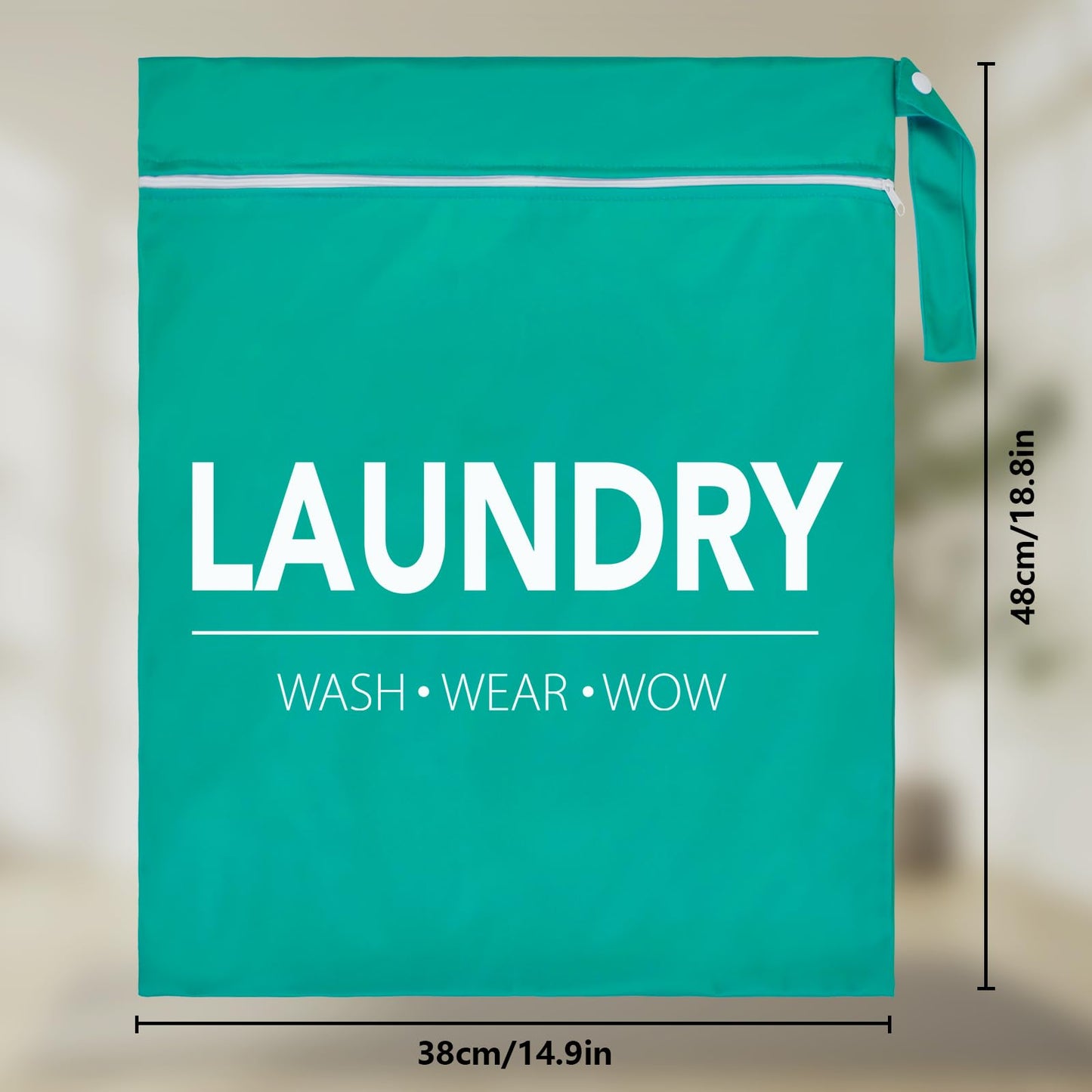2 Pcs Large Travel Laundry Bags - Waterproof Wet/Dry, Washable, Drawstring, Bathing Suit, Workout, Gym Clothes, Swimming, Yoga - Green, Grey