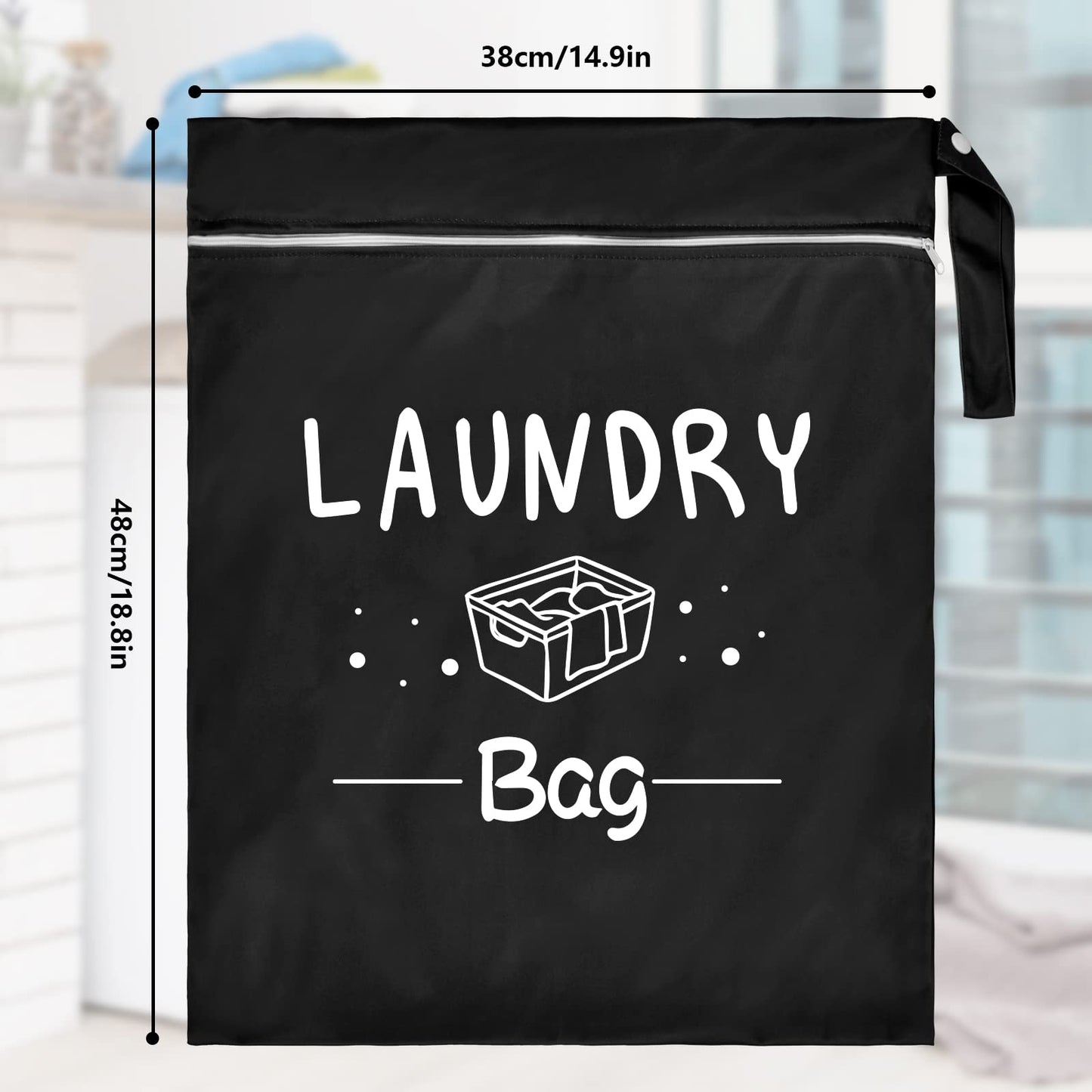 2 Pcs Large Travel Laundry Bags - Waterproof Wet/Dry, Washable, Drawstring, Bathing Suit, Workout, Gym Clothes, Swimming, Yoga - Green, Grey
