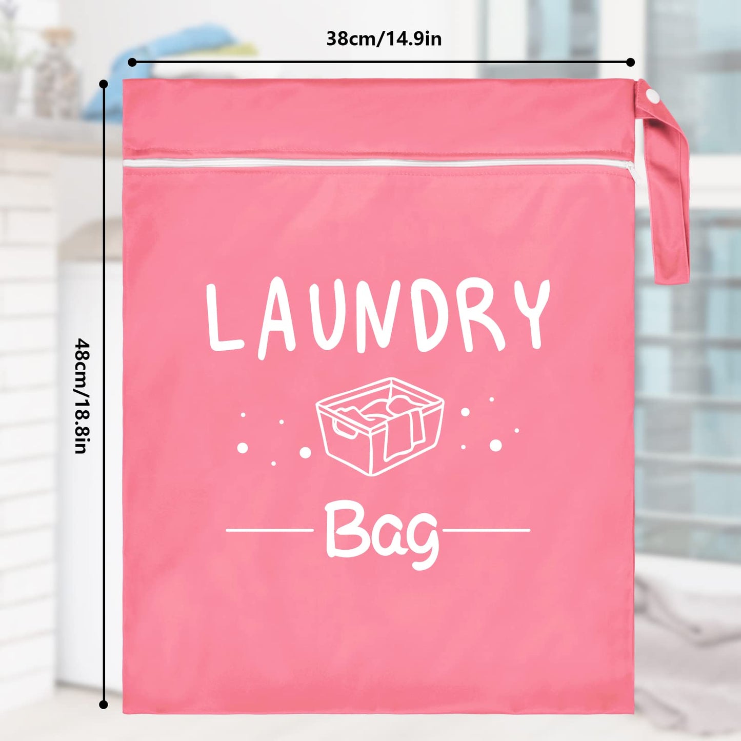 2 Pcs Large Travel Laundry Bags - Waterproof Wet/Dry, Washable, Drawstring, Bathing Suit, Workout, Gym Clothes, Swimming, Yoga - Green, Grey