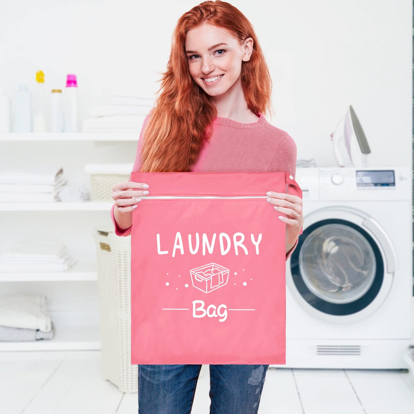2 Pcs Large Travel Laundry Bags - Waterproof Wet/Dry, Washable, Drawstring, Bathing Suit, Workout, Gym Clothes, Swimming, Yoga - Green, Grey