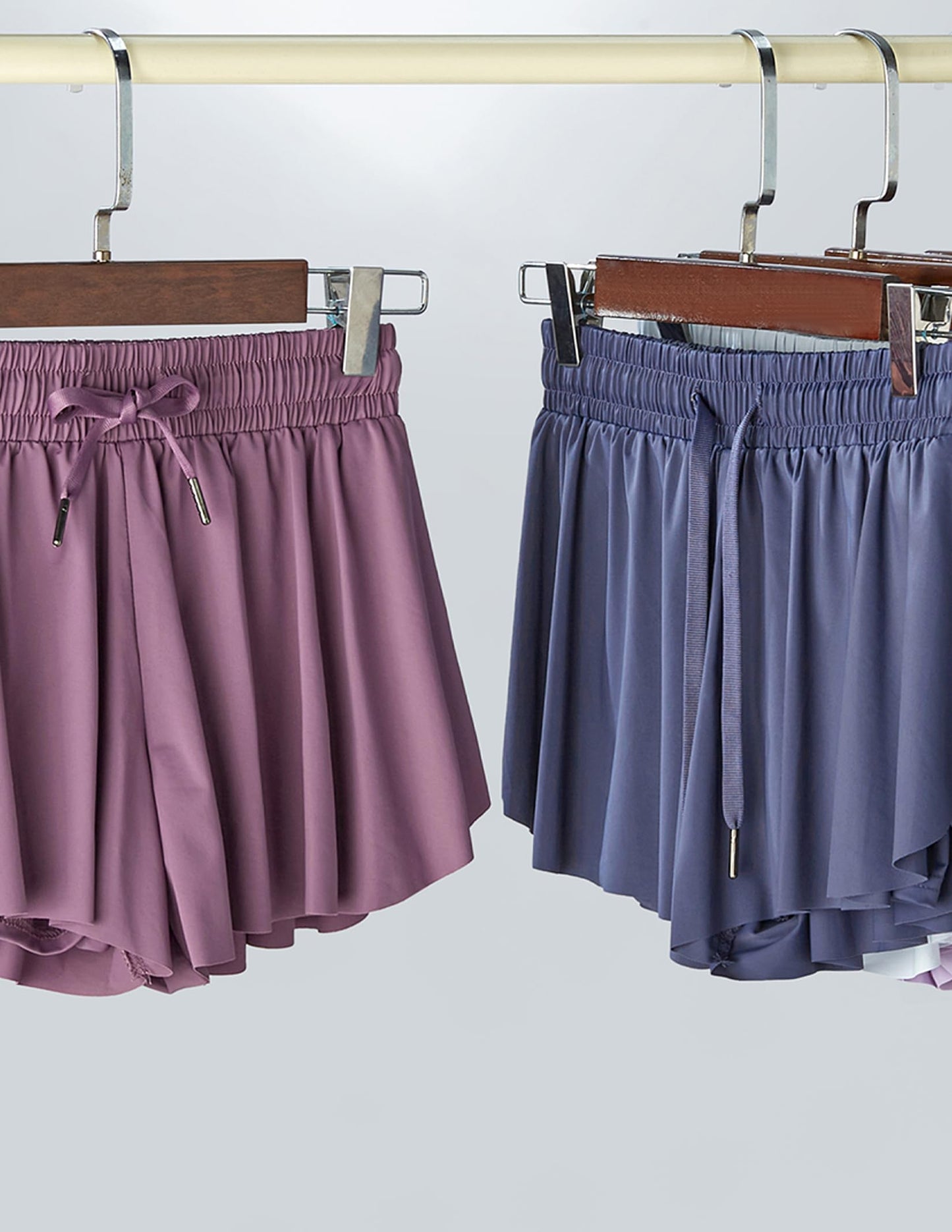 3 Pack Girls Flowy Shorts with Spandex Liner 2-in-1 Youth Butterfly Skirts for Fitness, Running, Sports