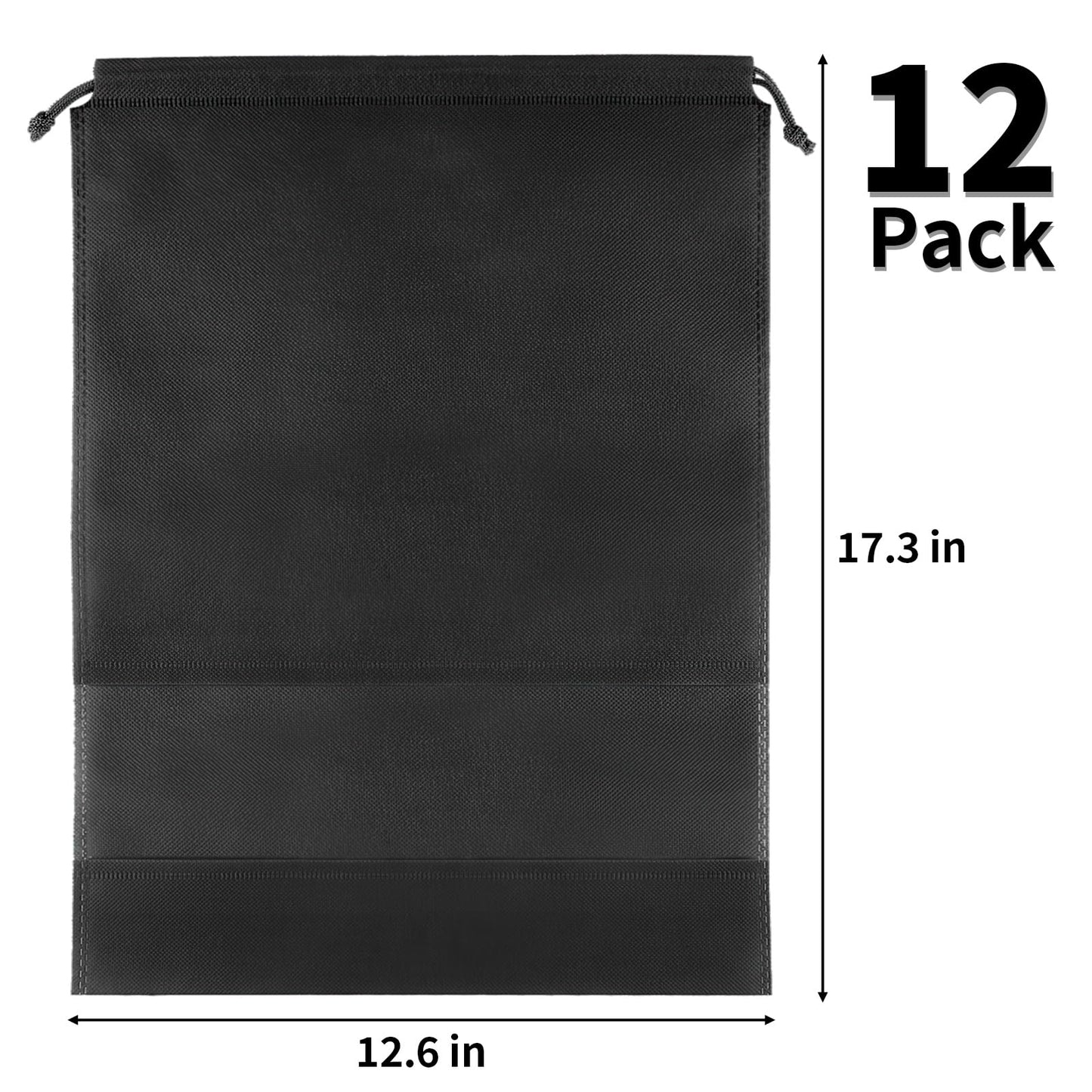 12 Pack Shoe Bags for Travel, Large Travel Shoe Bags for Packing with Clear Window, Dustproof Drawstring Travel Shoe Storage Bags Travel Essentials for Men & Women, White
